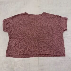 LULULEMON Cates Tee Veil Spice Chai Size 8 Short Sleeve Cropped Semi Sheer 53956